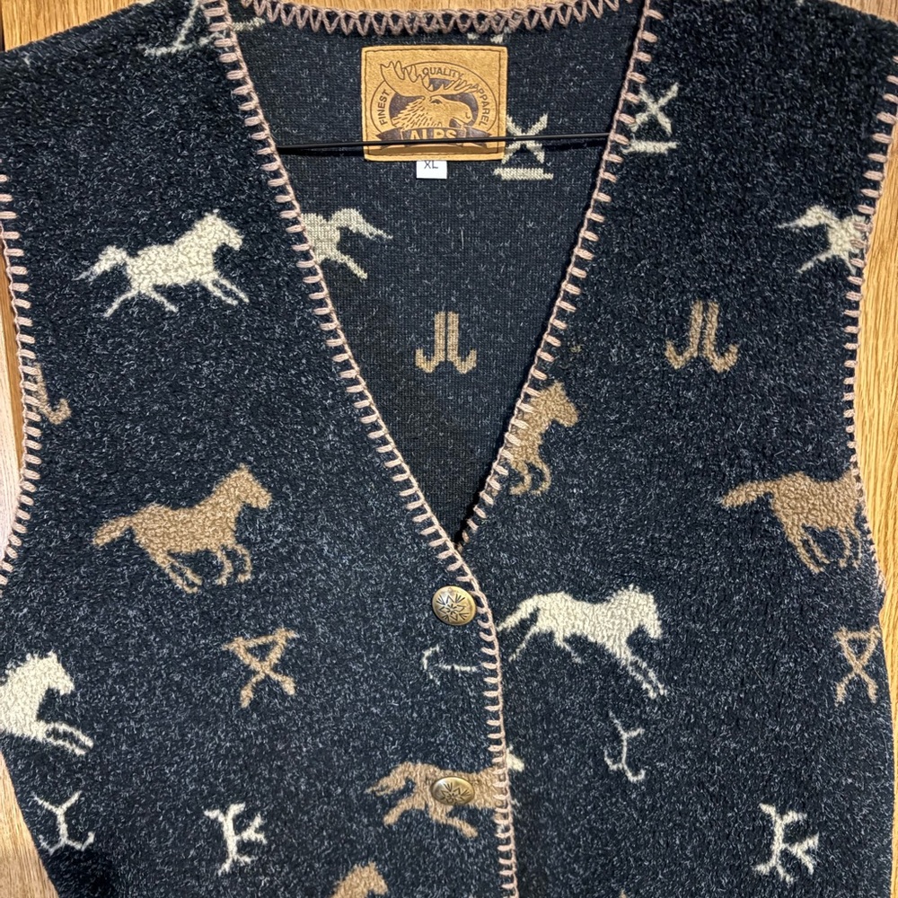 ALPS Black and Brown Equestrian Vest